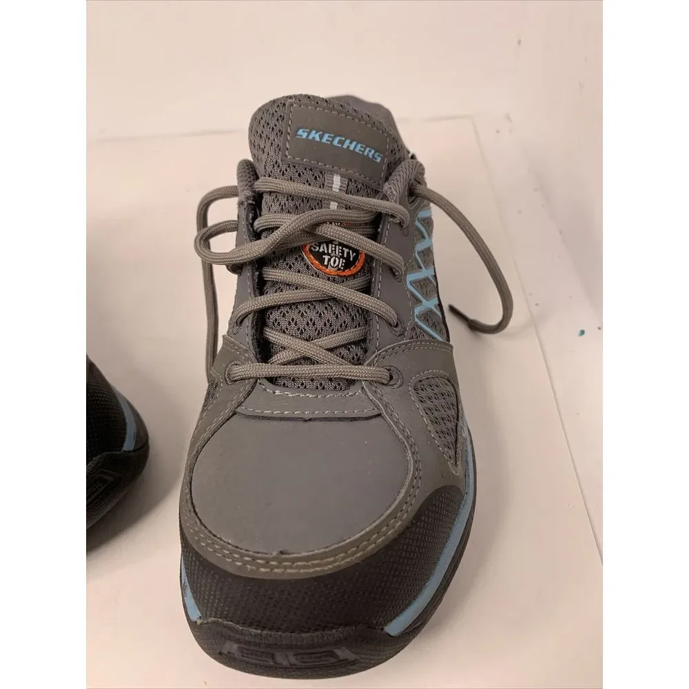 New Skechers ESD Womens 6.5 Safety Toe Work Shoes PPE Safety Toe Sneakers‎ Gray